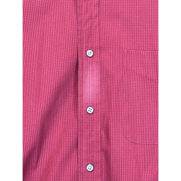 Tommy Hilfiger Tailored in Hong Kong Red Check Button Down Shirt Size 16 34/35 - Picture 8 of 12